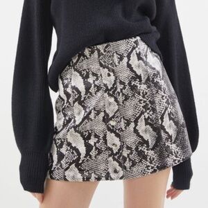 Urban Outfitters Snake Print Front Button Mini Skirt Small